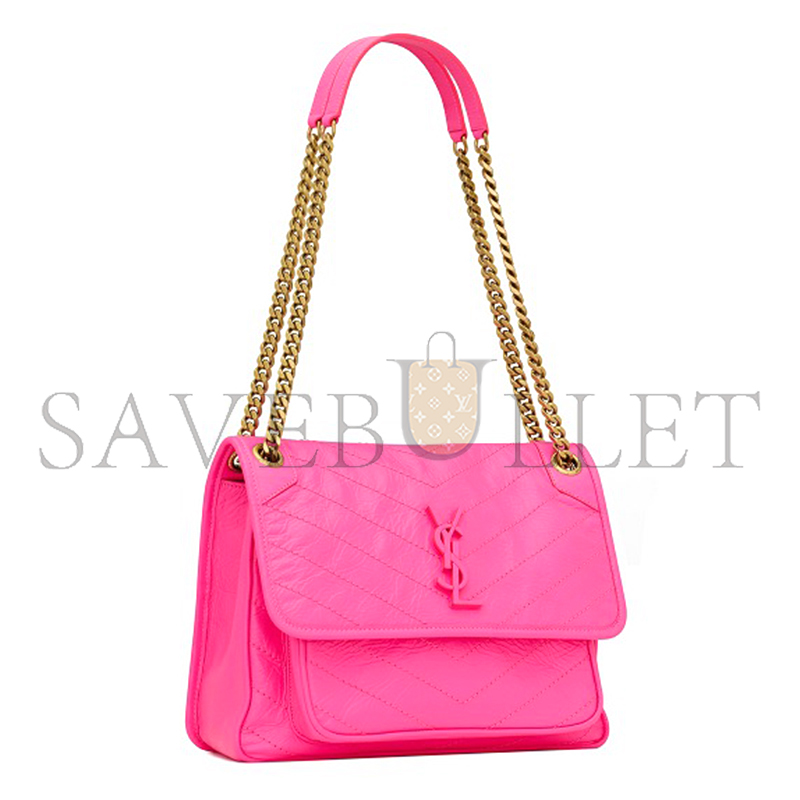 YSL NIKI MEDIUM IN CRINKLED LAMBSKIN 633158AAA6N5646 (28*20*8.5cm)