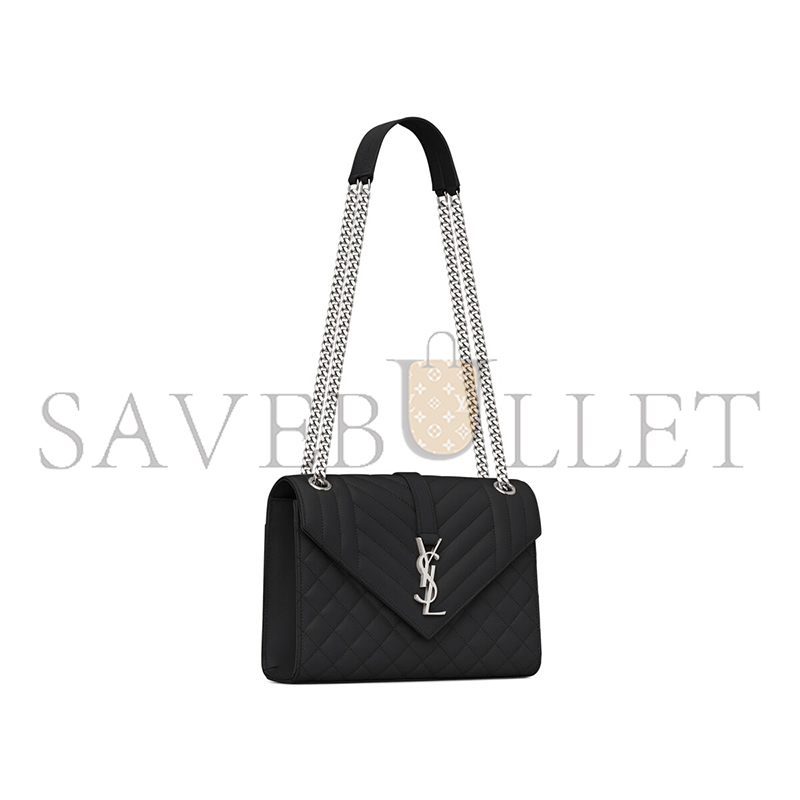 YSL ENVELOPE MEDIUM IN QUILTED GRAIN DE POUDRE EMBOSSED LEATHER 600185BOW921000 (24*17.5*6cm) YSL ENVELOPE MEDIUM IN QUILTED GRAIN DE POUDRE EMBOSSED LEATHER 600185BOW921000 (24*17.5*6cm)